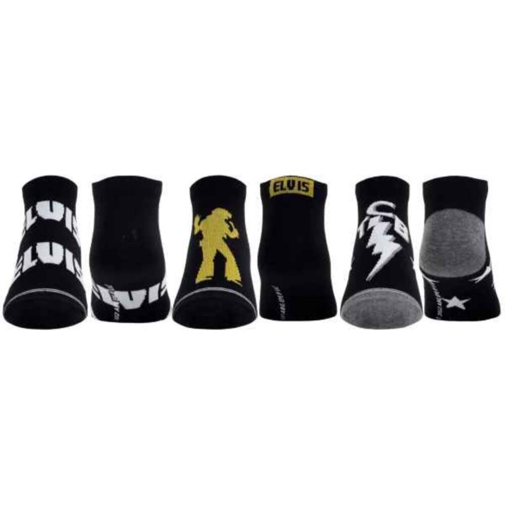 Perri’s Socks - Elvis Presley Low Cut Socks 3 Pair - Size:(Men 7-12 Wome